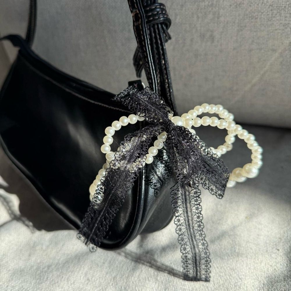 Y2K bow tie bag charm